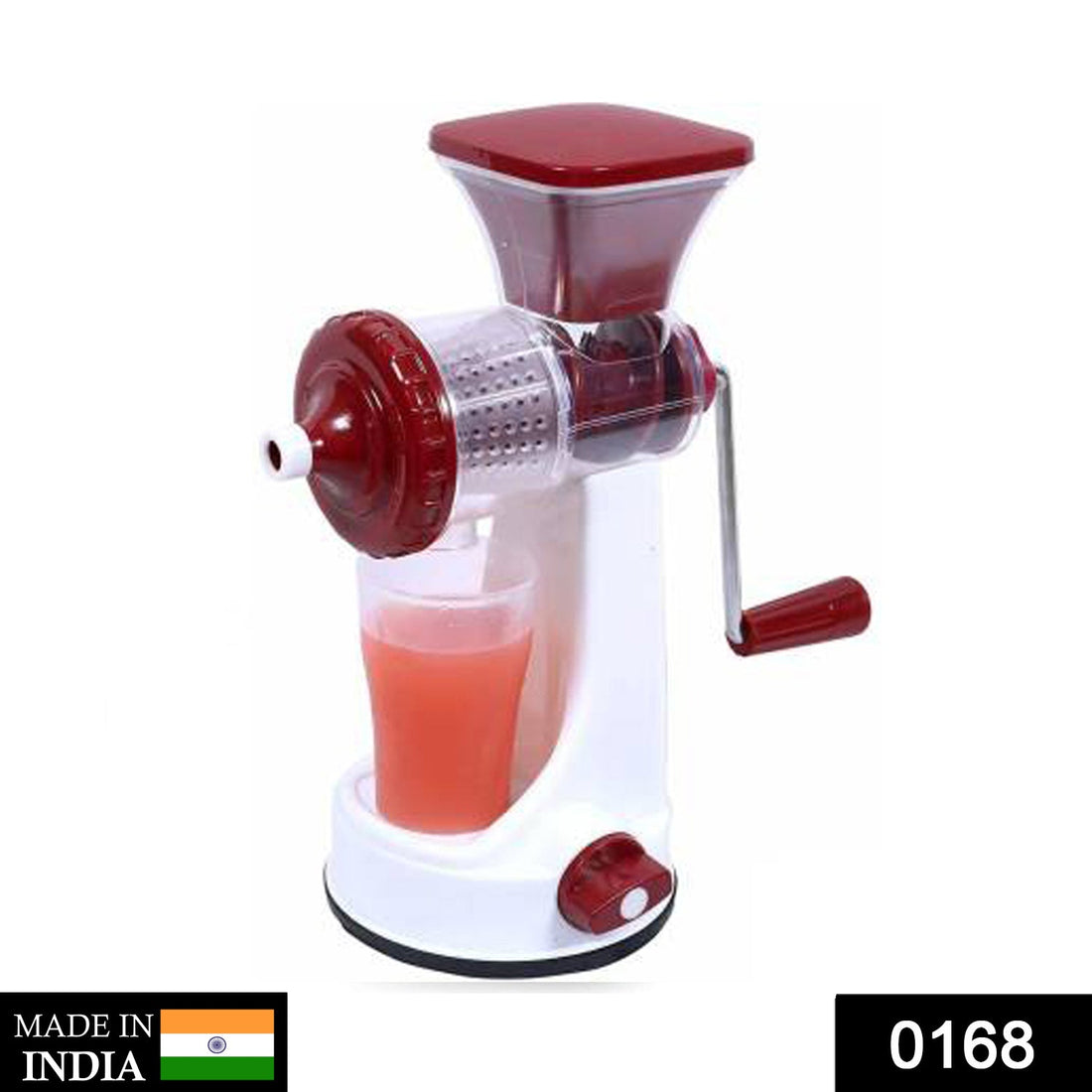 Manual fruit juicer with juice cup and waste collector