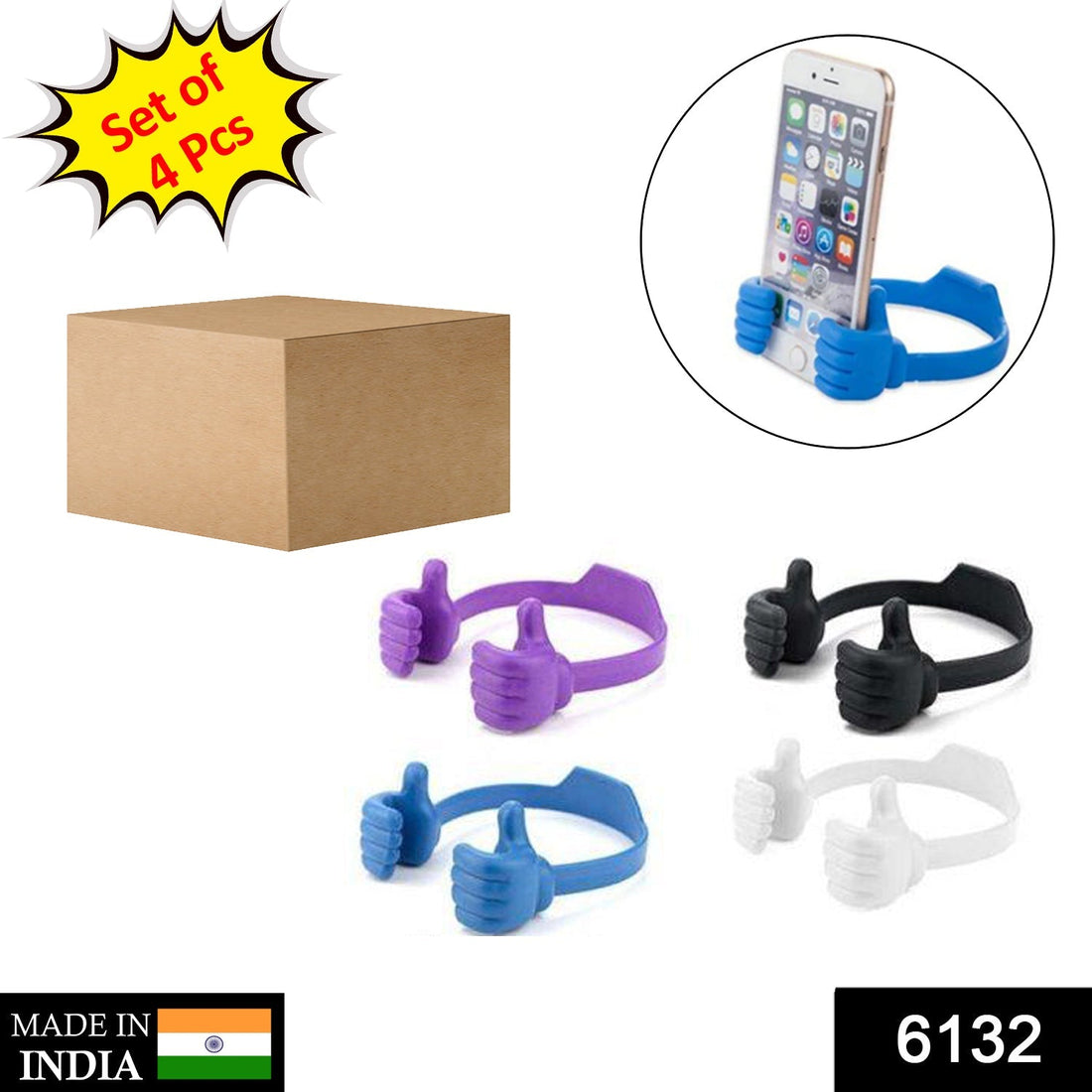 Hand-shaped mobile stand for easy phone support at home and office.