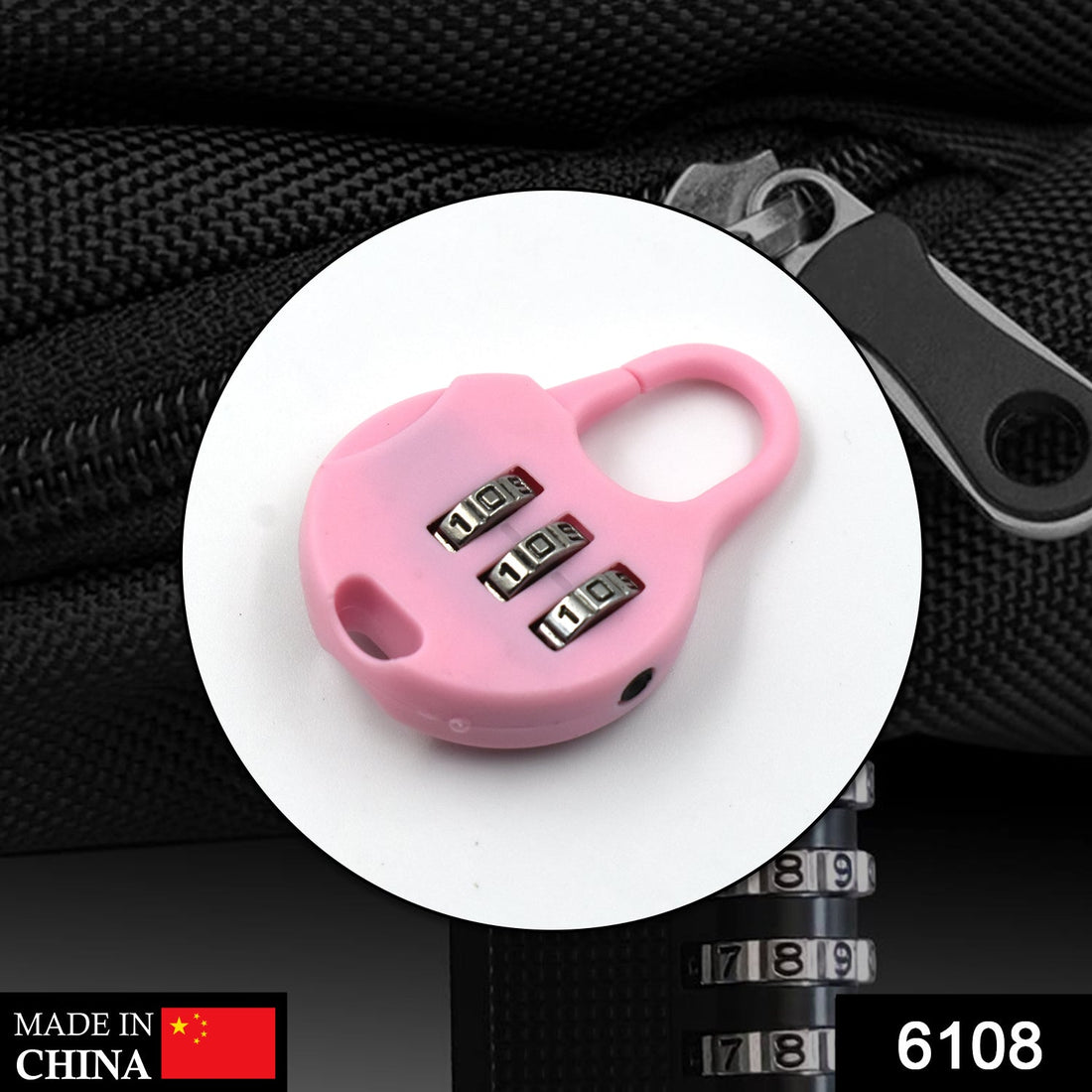 3 digit zipper lock used for securing zipper closures with a combination locking mechanism