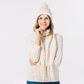Woolen winter hat with black fur inside