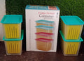 Durable plastic fridge storage containers with easy-grip handles