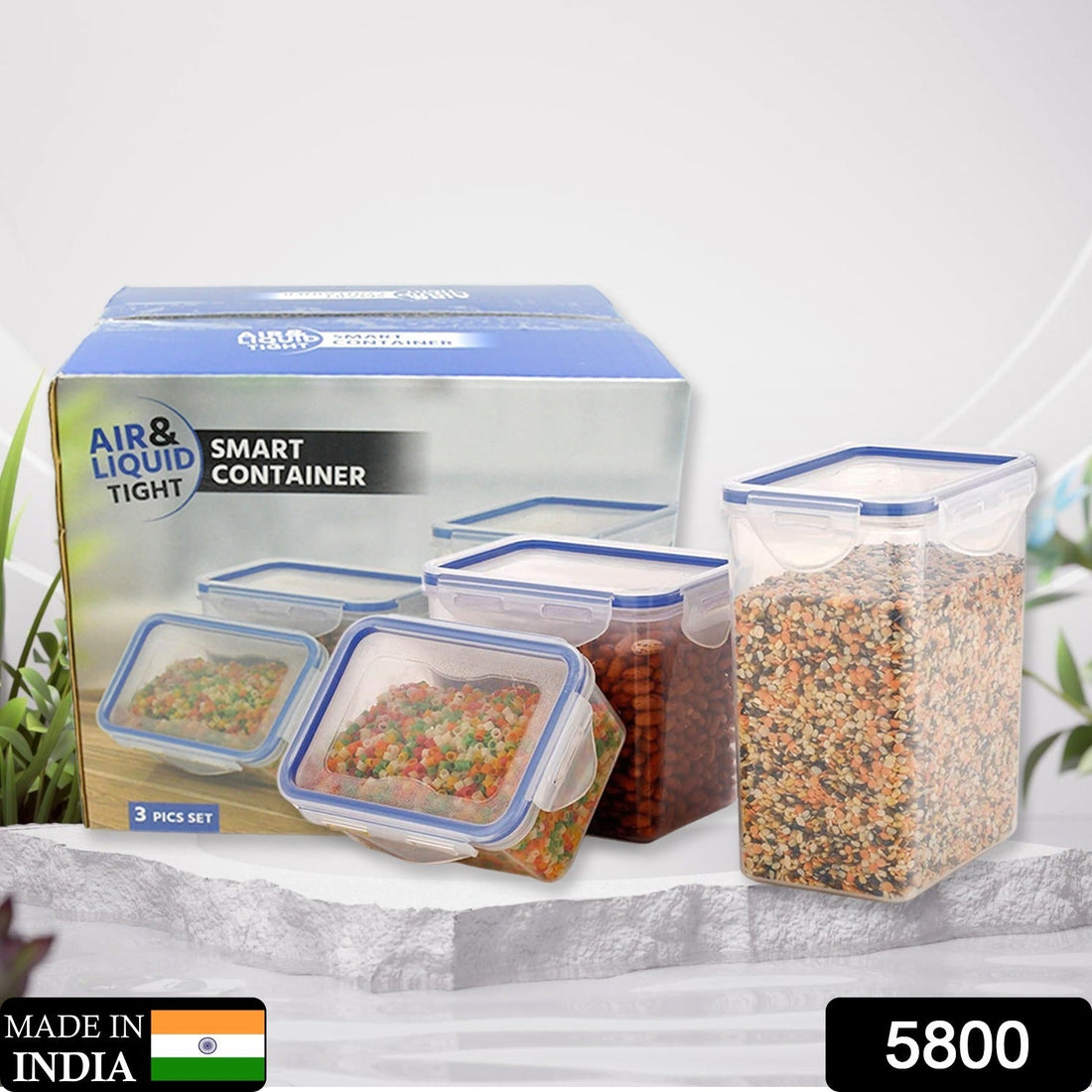 Transparent airtight food storage containers set of 3